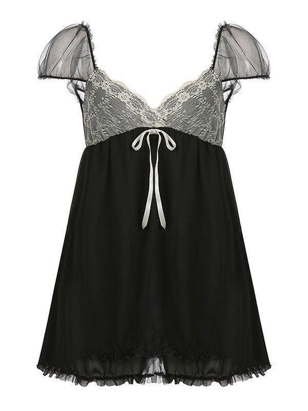 Levoire | Robe Mini En Maille Patchwork Fairy Y2K