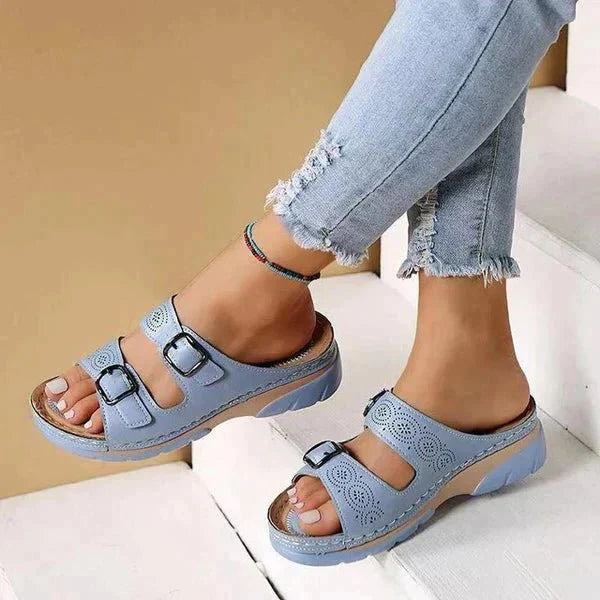 Levoire | Sandales Femmes Avec Motif Bleu