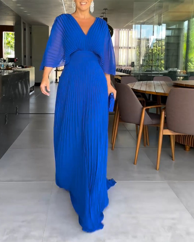 Levoire | Robe Avec Détails Plissés Et Une Taille Centrées Bleu roi
