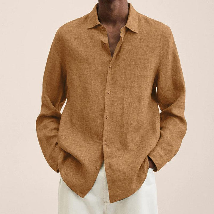 Levoire | Chemise À Col Avec Manches Longues Pour Hommes Braun