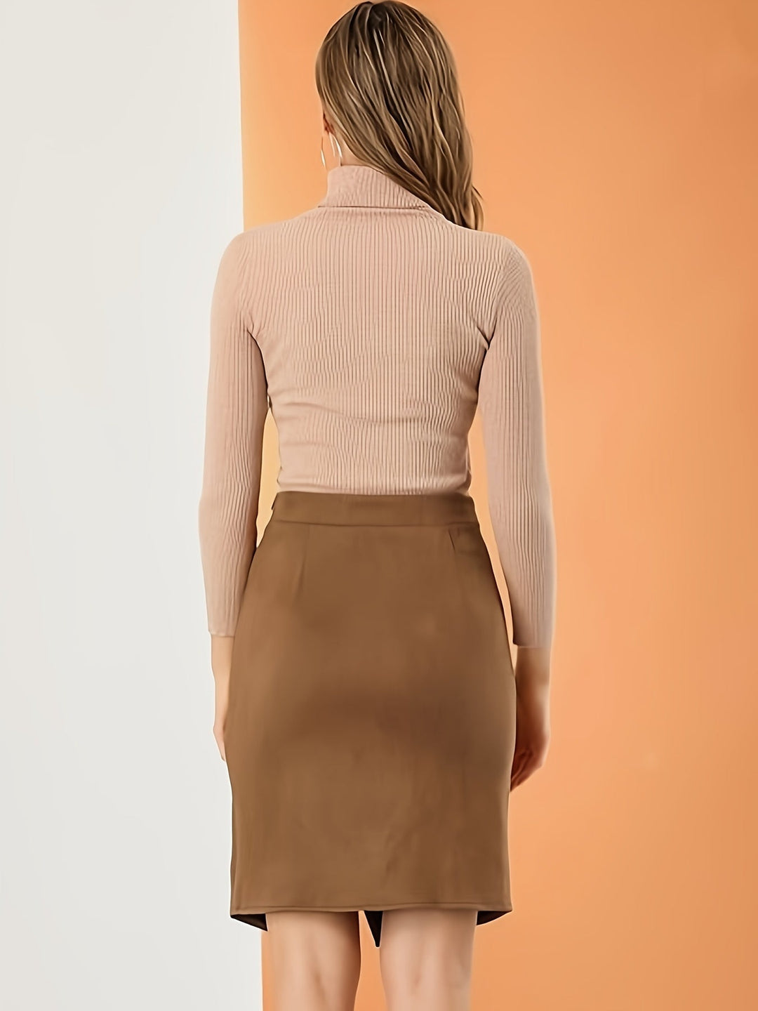 Levoire | Taille Haute Jupe Portefeuille Unie
