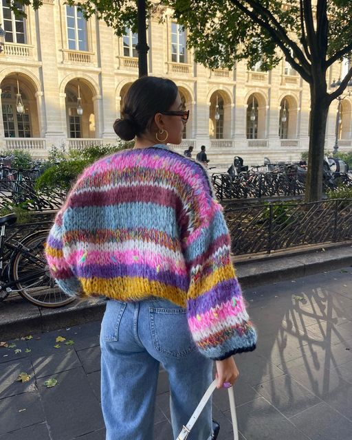 Levoire | Pull Ouvert Rayé Lilas