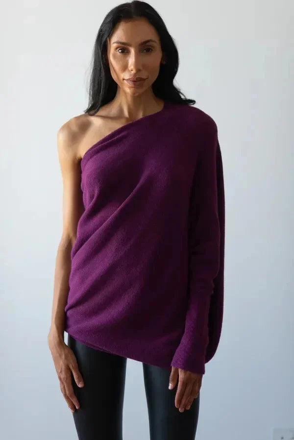 Levoire | Robe Drapée Asymétrique Lila Une taille