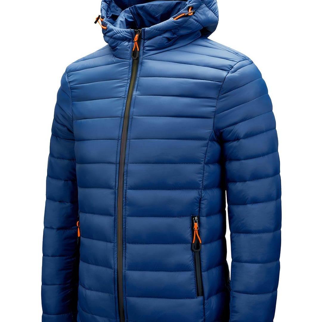 Levoire | Veste En Nylon Léger Matelassée Pour Hommes Avec Capuche Bleu