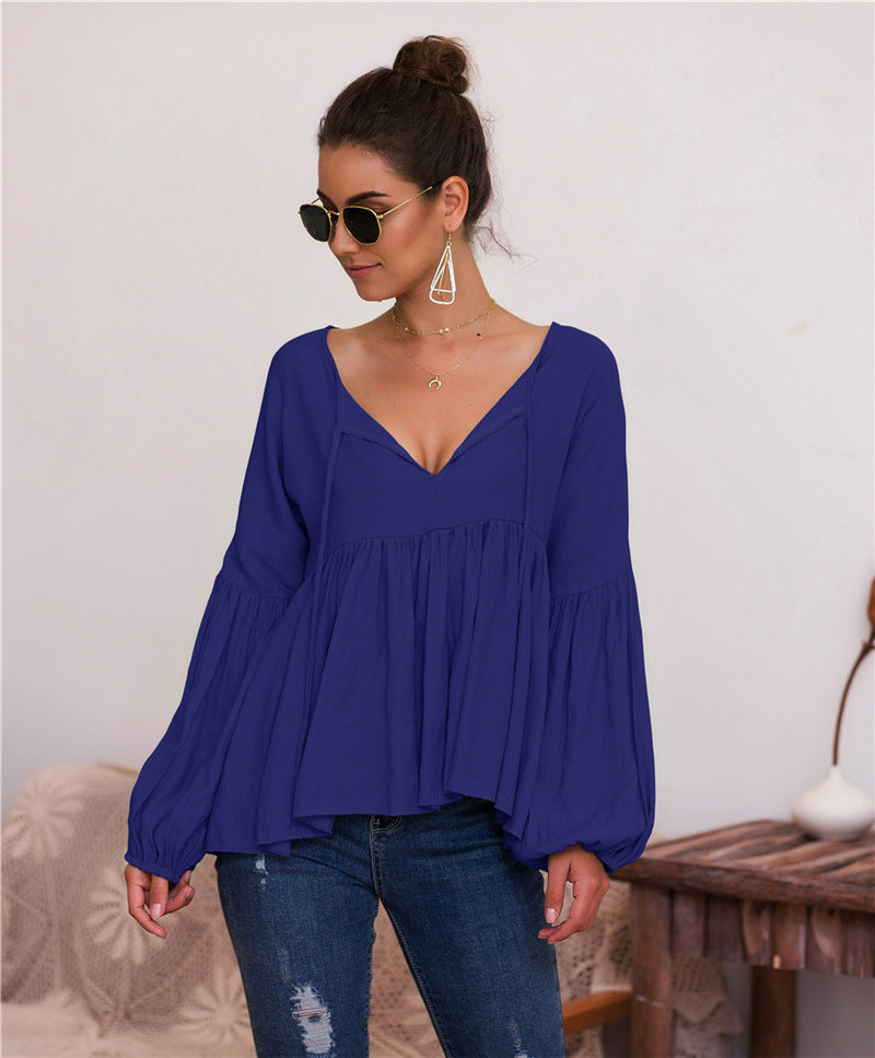Levoire | Puffihihat V-Col T-Shirt Roi bleu