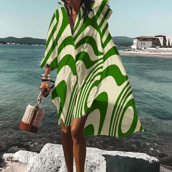 Levoire | Impression Unique Robe Mi-Longue Vert