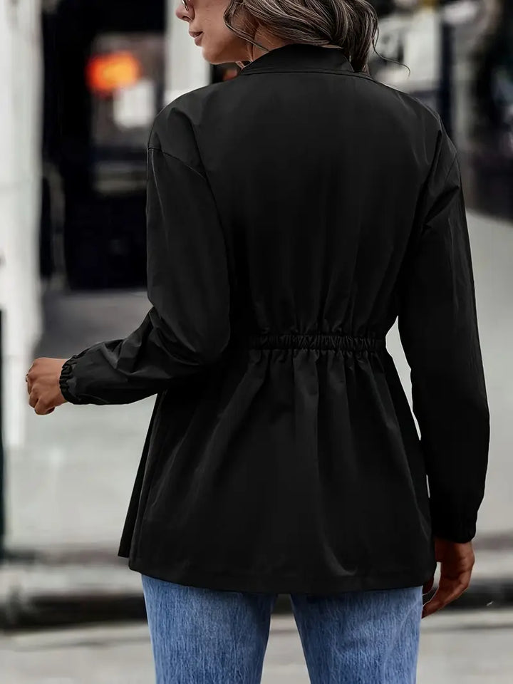 Levoire | Chic Mi-Long Veste Coupe-Vent Avec Zip