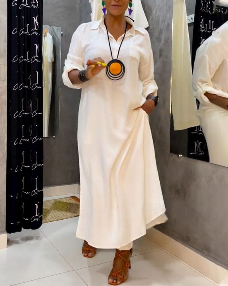 Levoire | Robe Avec Poches Dans Une Couleur Unie