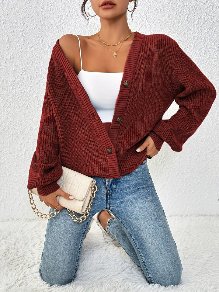Levoire | Up Knit Cardigan Pour Femmes Elsa Rouge foncé-A