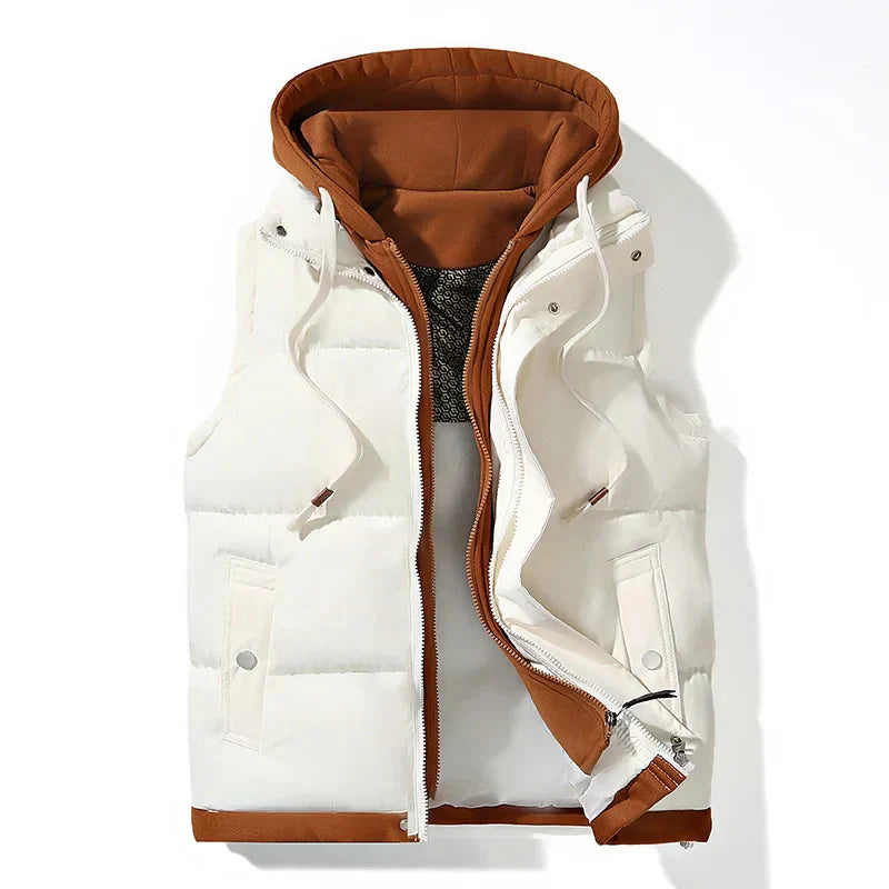 Levoire | Gilet d'automne chaud avec capuche Blanc