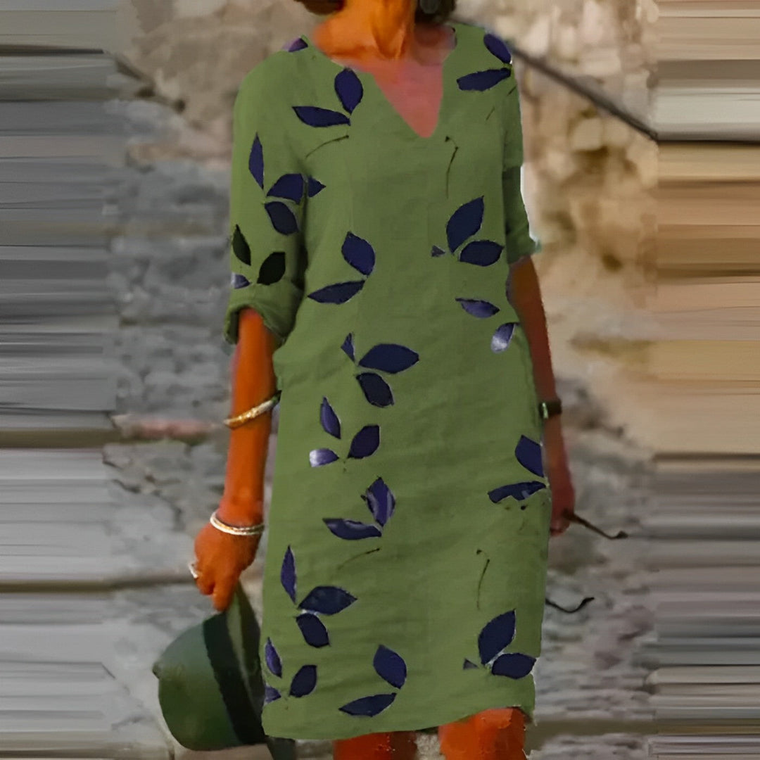 Levoire | Imprimé Feuilleté Robe D'Été Vert