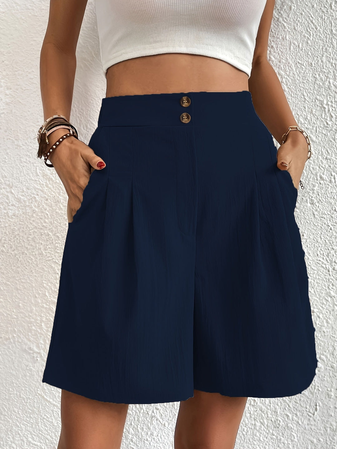 Levoire | Pantalon Court En Coton Marine bleu