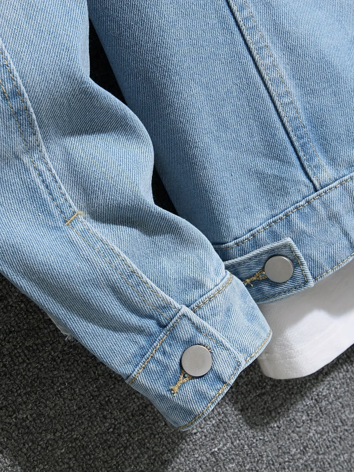 Levoire | Blouson En Denim Élégant Pour Hommes Avec Des Coutures En Détail