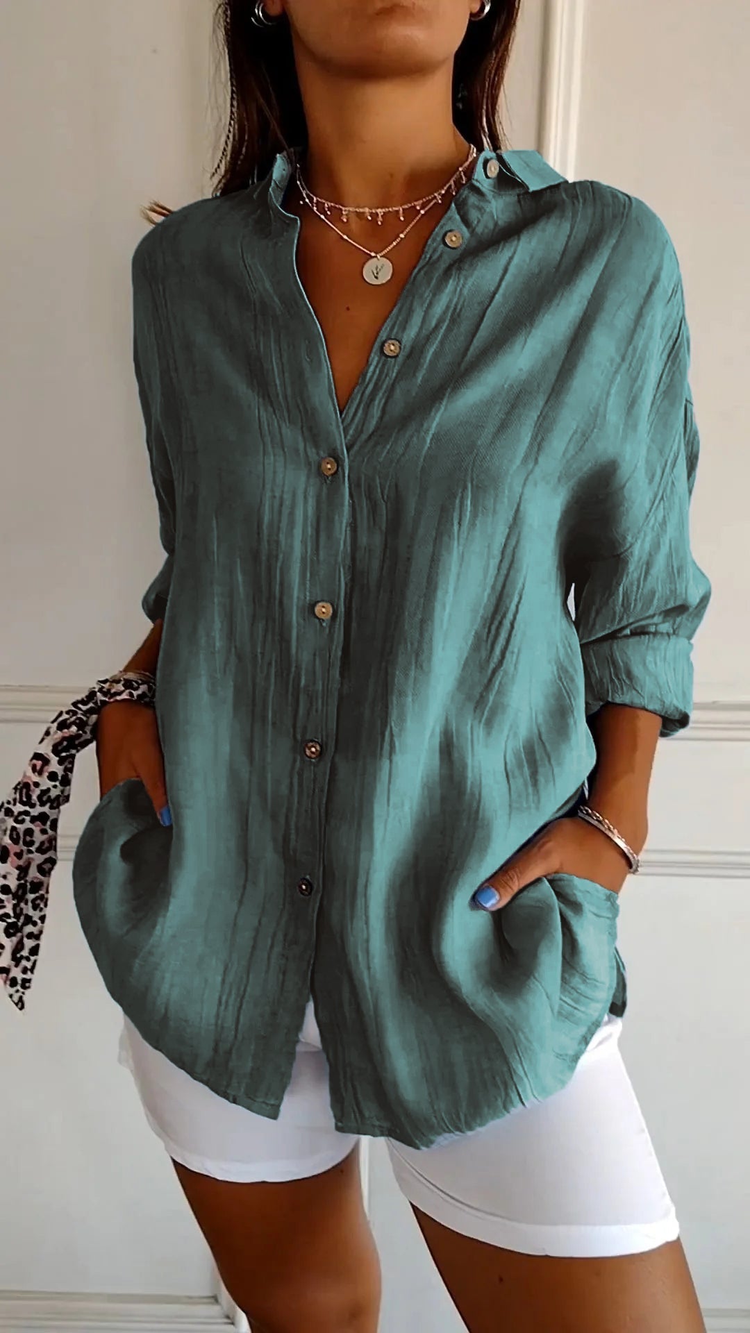 Levoire | Blouse Élégante Avec Coupe Flatteuse Mode Chic Bleu Vert