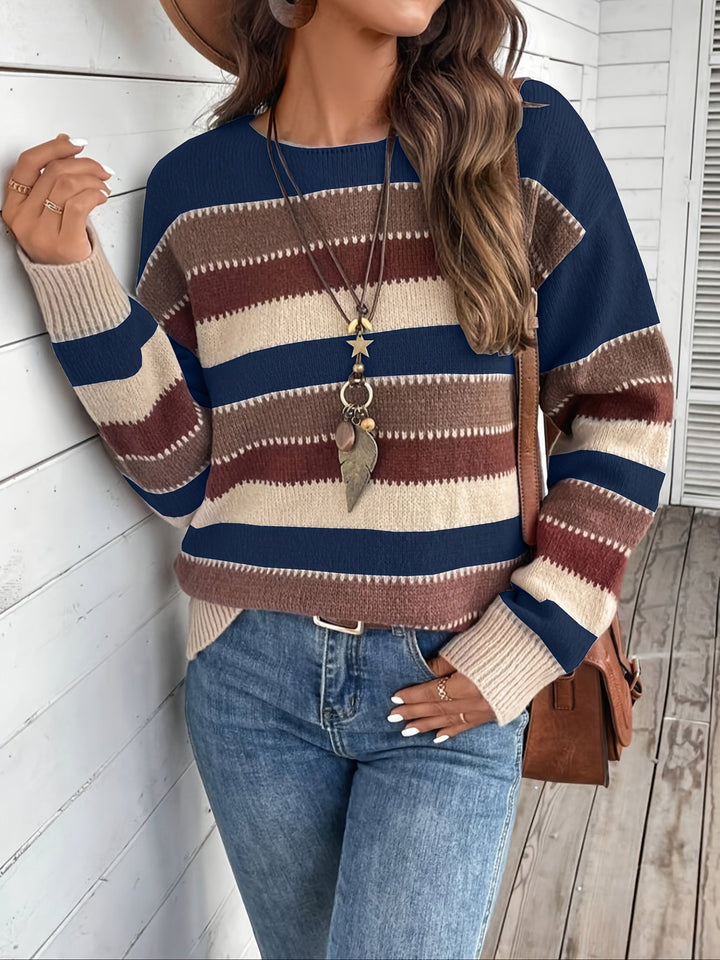 Levoire | Pull Coloré À Col Rond Bleu marine