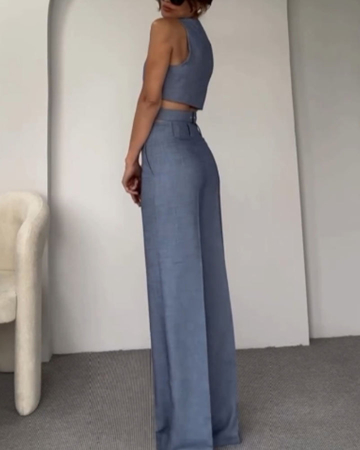 Levoire | Haut Court En Lin Et Pantalon Long