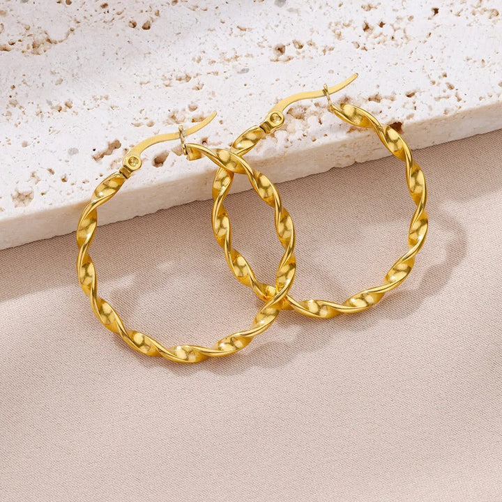 Levoire | Boucles D'Oreilles En Or Kierretty (32Mm)