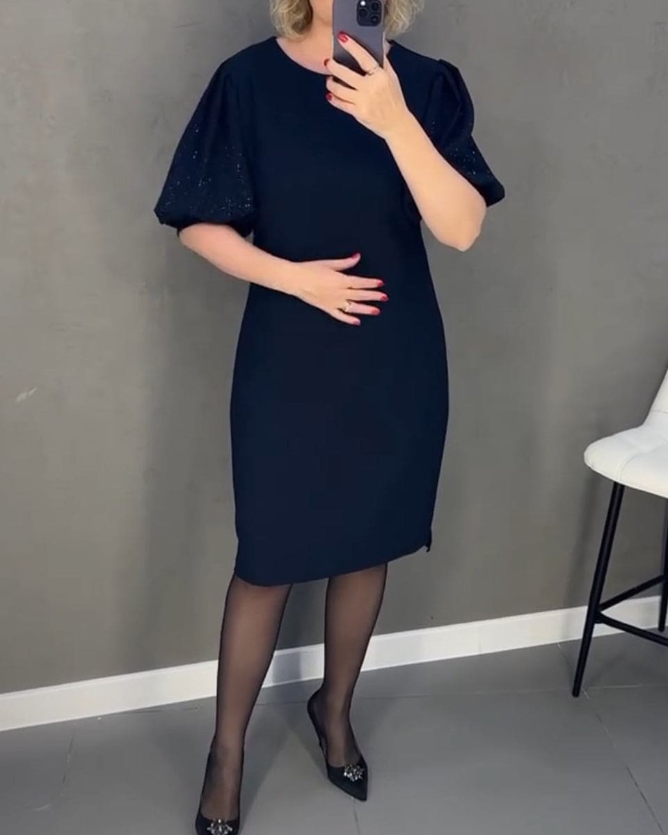 Levoire | Robe Élégante Avec Des Manches Ballon Et Des Manches Courtes