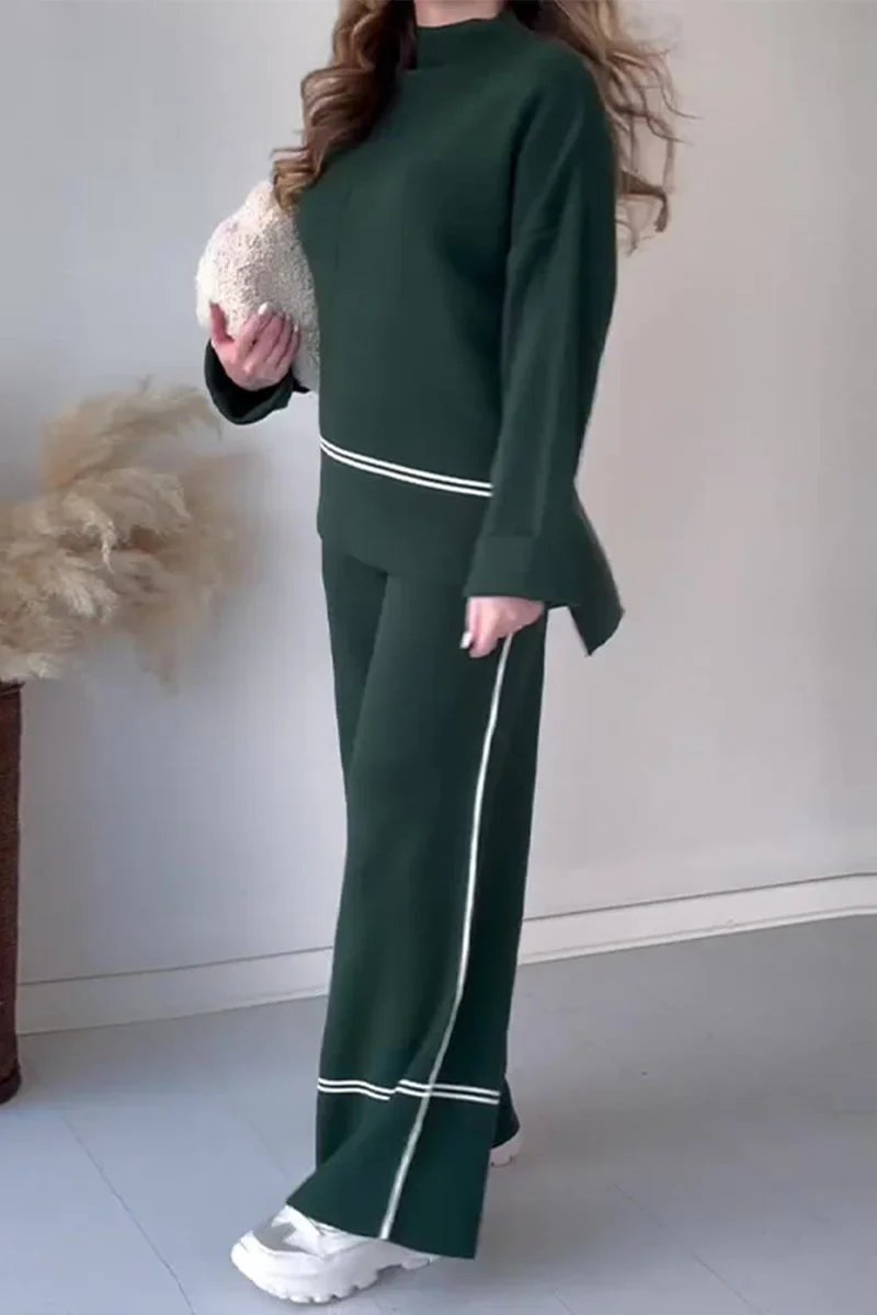 Levoire | Ensemble Avec Col Roulé Patchwork Et Manches Longues Pour Femmes Vert