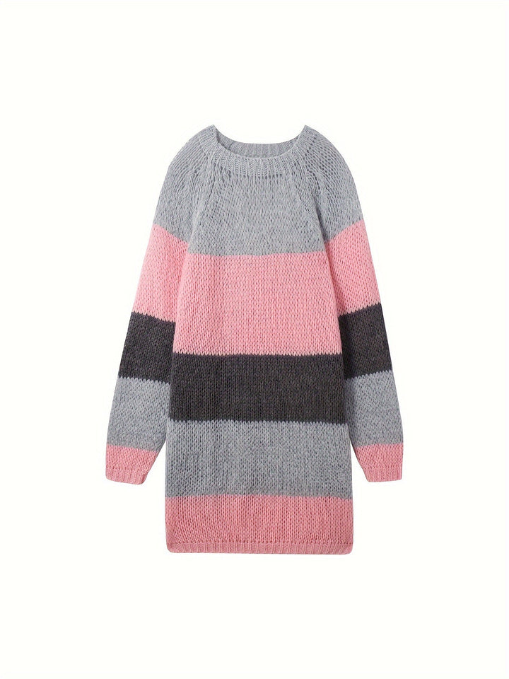 Levoire | Robe En Tricot Rayée Élégante À Manches Longues