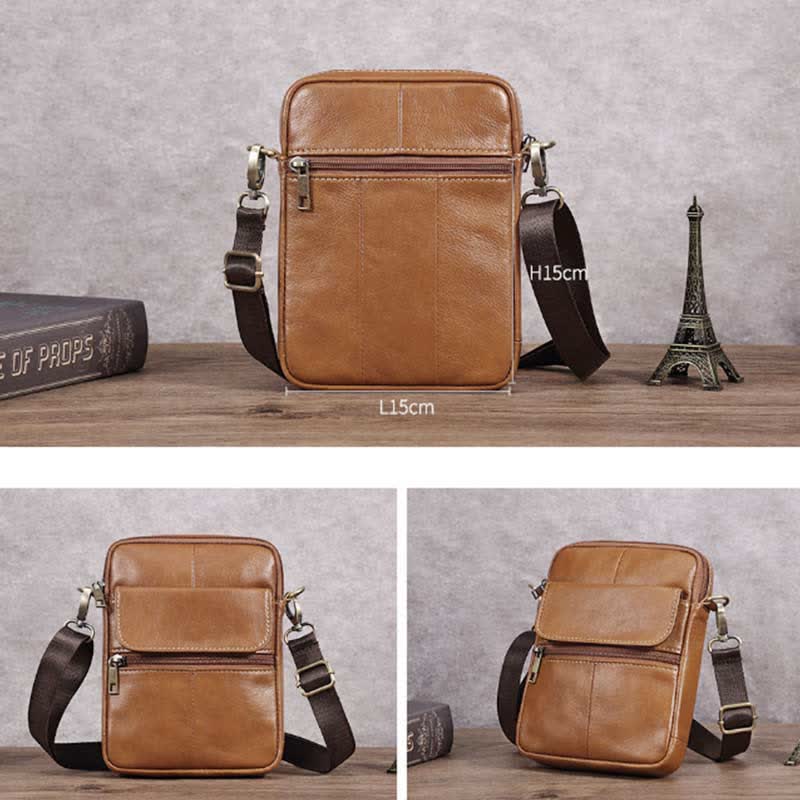 Levoire | Petit Sac À Bandoulière En Cuir Véritable Pour Hommes