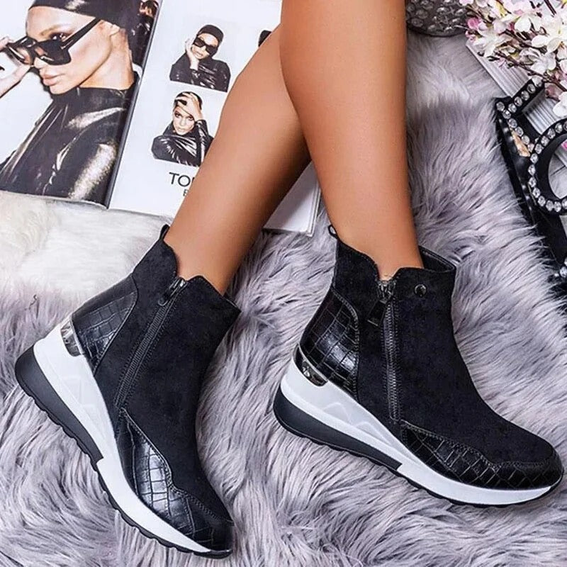 Levoire | Bottines À La Mode Confort & Style Unis Noir