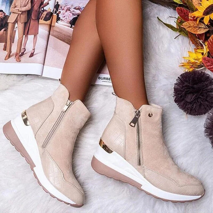 Levoire | Bottes En Cuir À Hauteur Semi-Haute Pour Femmes Brun clair