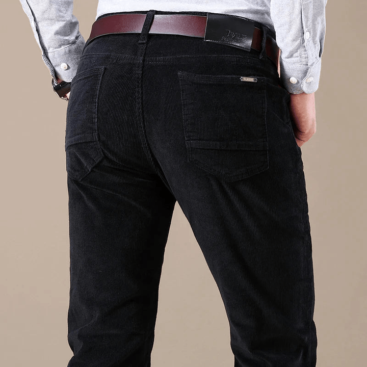 Levoire | Pantalon Velours Côtelé Élastique Homme Noir