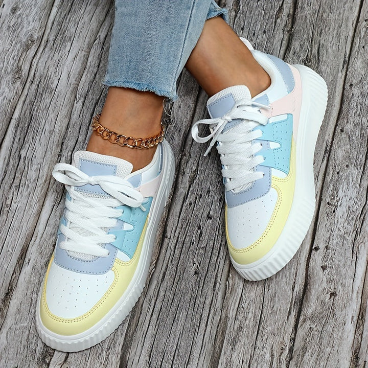 Levoire | Baskets Légères Tendance Stylées Et Confortables Pour Tous Les Jours Blanc Bleu