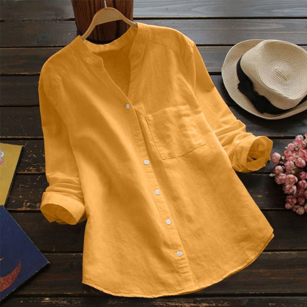 Levoire | Chemise En Lin Élégante Jaune
