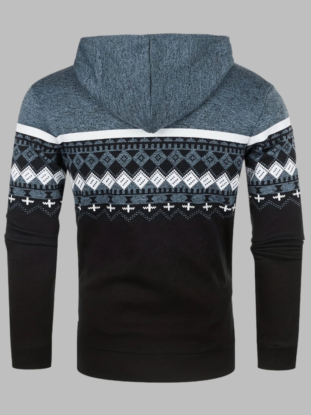 Levoire | Pull À Capuche Homme Avec Motif Norvégien Et Fermeture Éclair