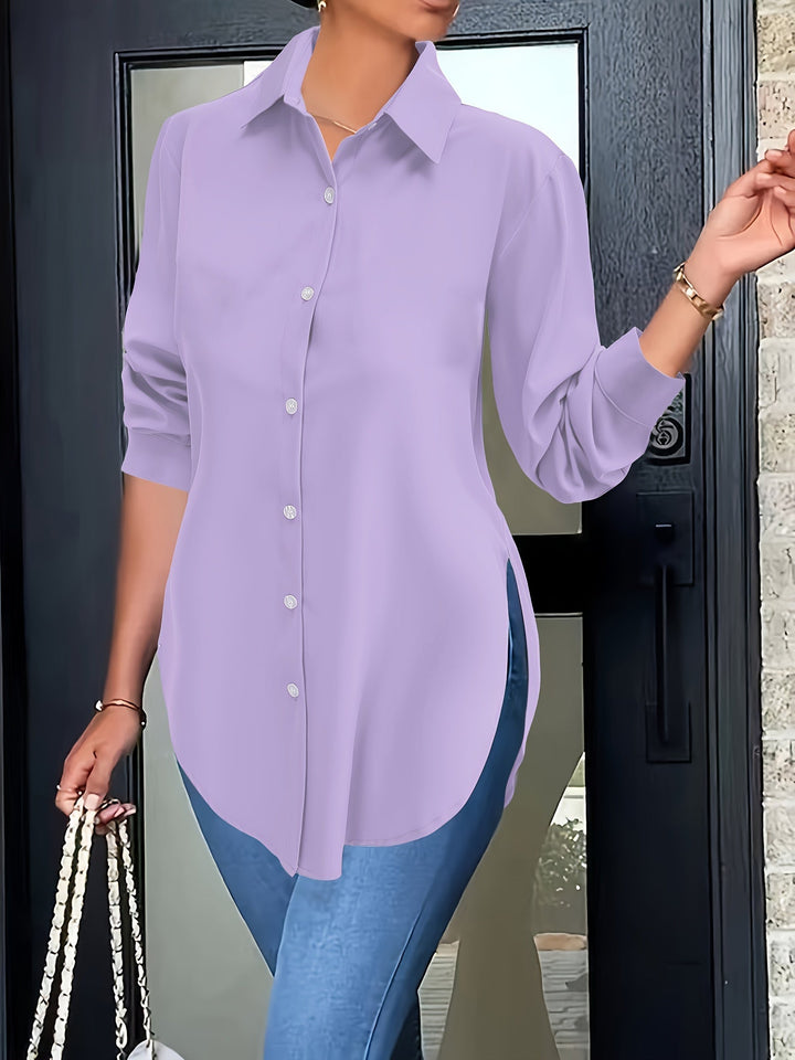 Levoire | Blouse Élégante Avec Fermeture À Boutons Et Manches Longues Lilas