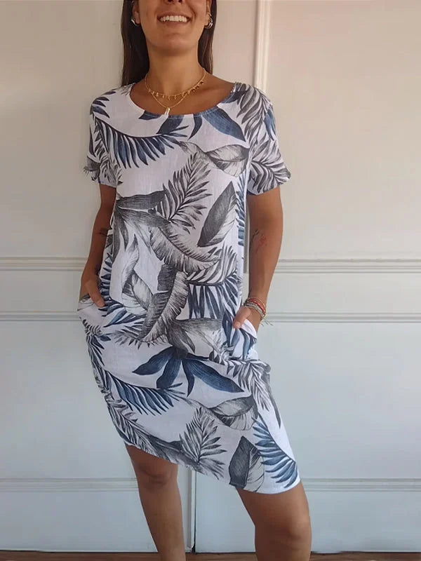 Levoire | Mekko Tyylikäs Kesämekko Valkoinen Sininen