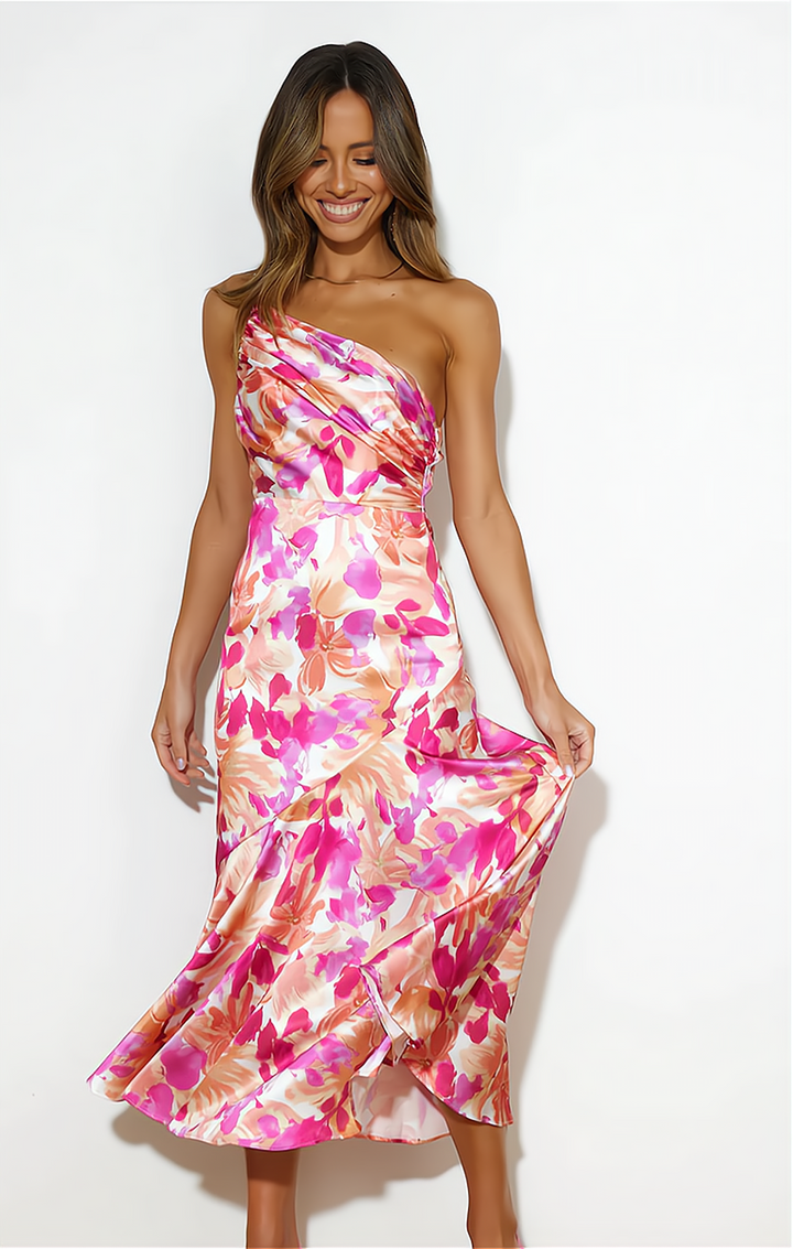 Levoire | Robe à fleurs avec bretelles spaghetti