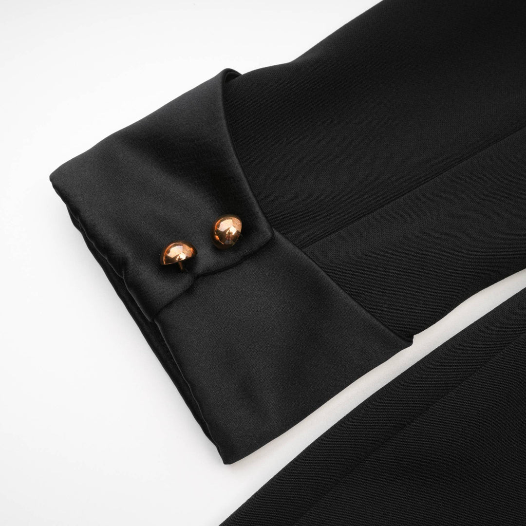 Levoire | Robe Mini À Double Boutonnage Noire (Uniquement Us)