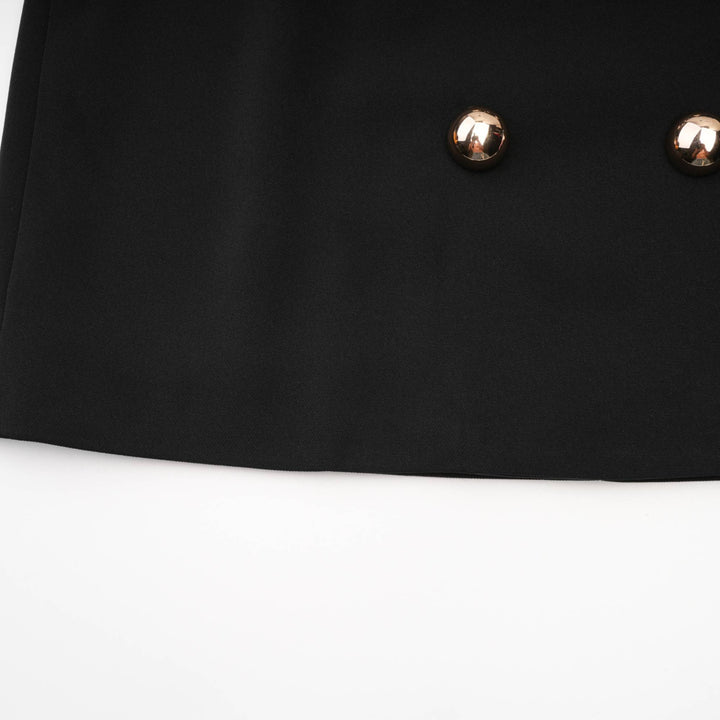 Levoire | Robe Mini À Double Boutonnage Noire (Uniquement Us)