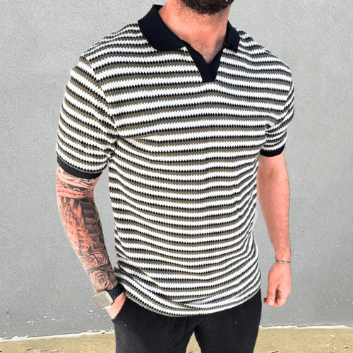 Levoire | Vêtements pour hommes Polo en tricot Homme Tenue confortable et décontractée Noir