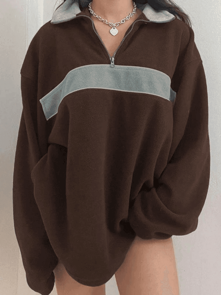 Levoire | Sweat-Shirt Mi-Zip En Polaire Patchwork