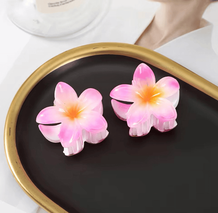 Levoire | Clips à cheveux fleuris tendance Rose clair (Petit 2X)