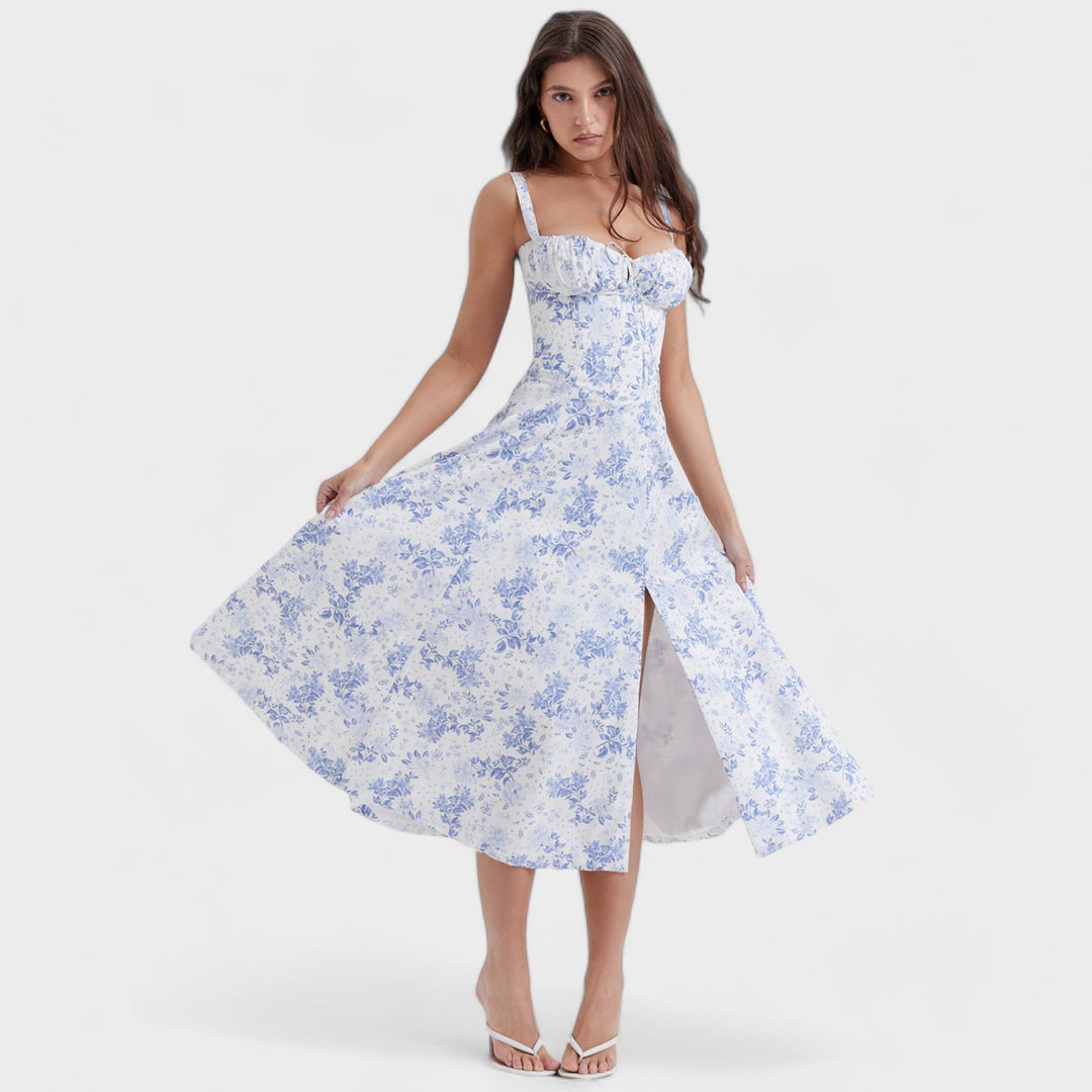 Levoire | Robe de lait à motifs Blanc Bleu imprimé