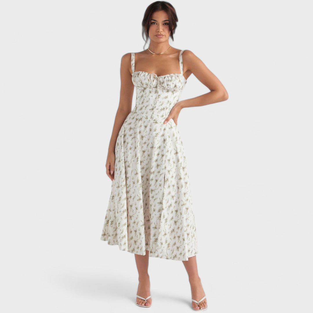 Levoire | Robe de lait à motifs Blanc Vert avec impression