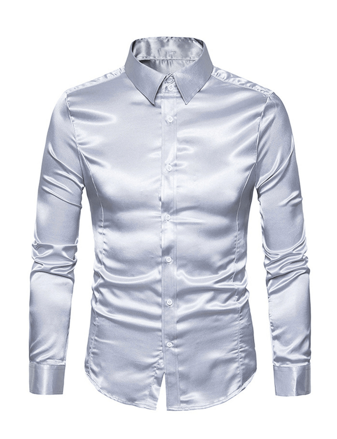 Levoire | Chemise Satin Brillant Homme Gris