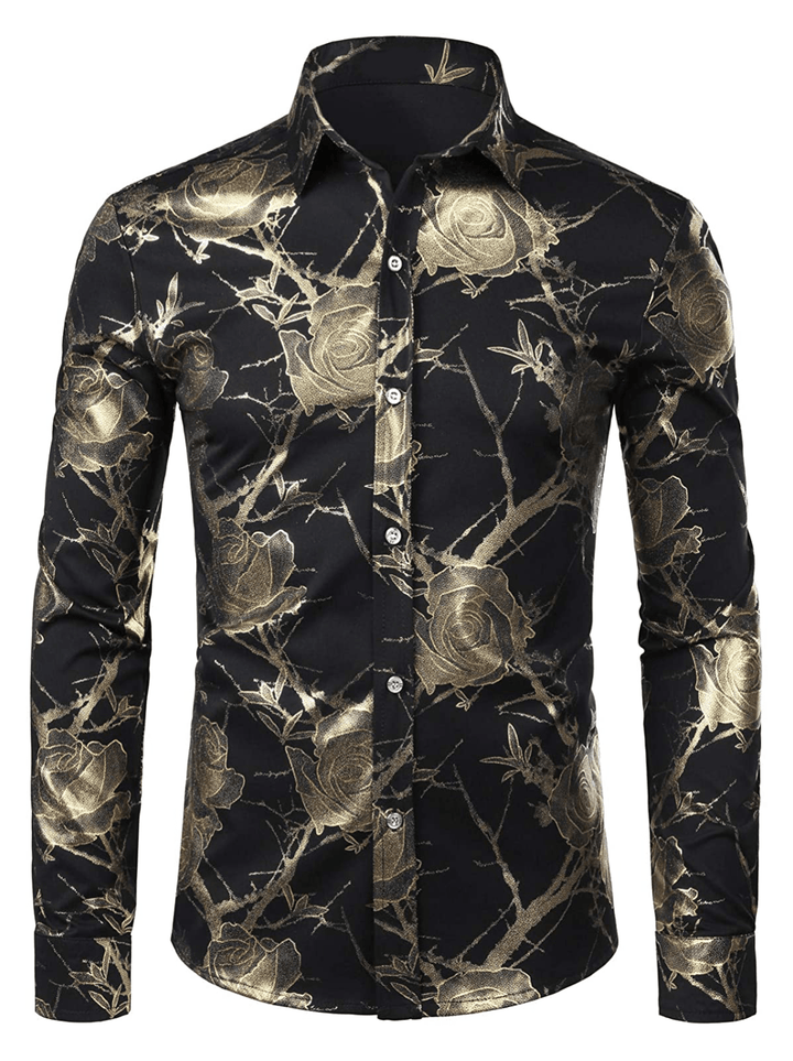 Levoire | Chemise Florale Classique Homme Noir