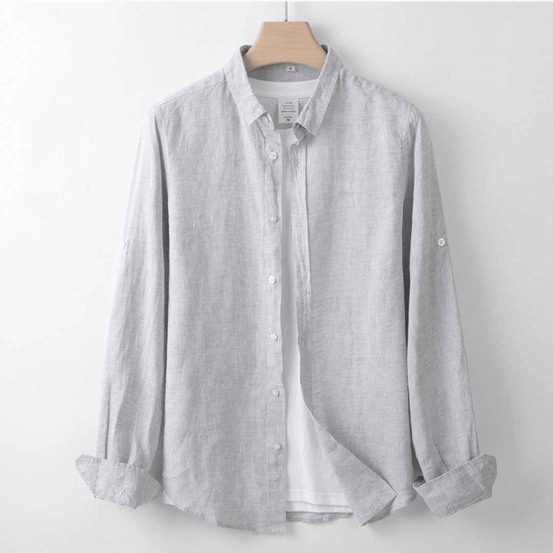 Levoire | Chemise En Lin Respirant Avec Patte De Boutonnage