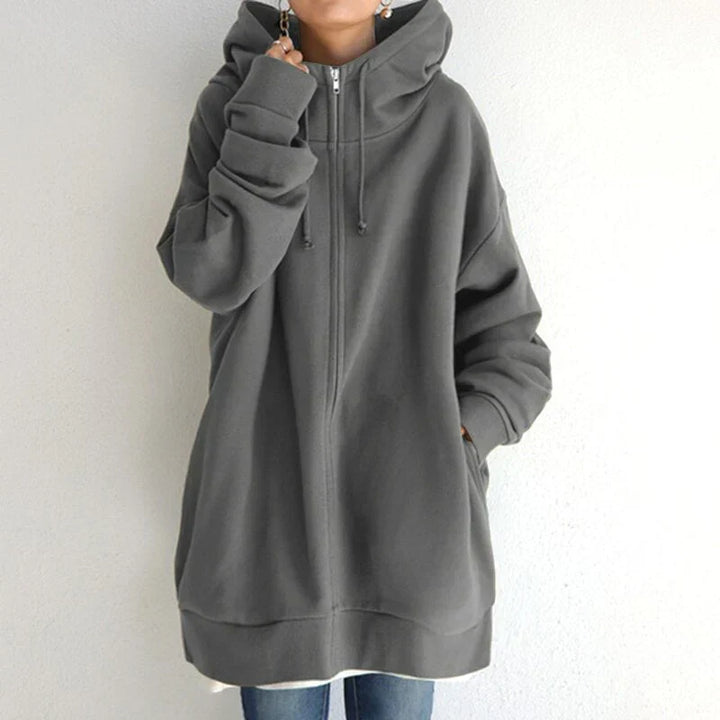 Levoire | Sweatshirt Grande Taille Élégant À Capuche Pour Femmes Gris