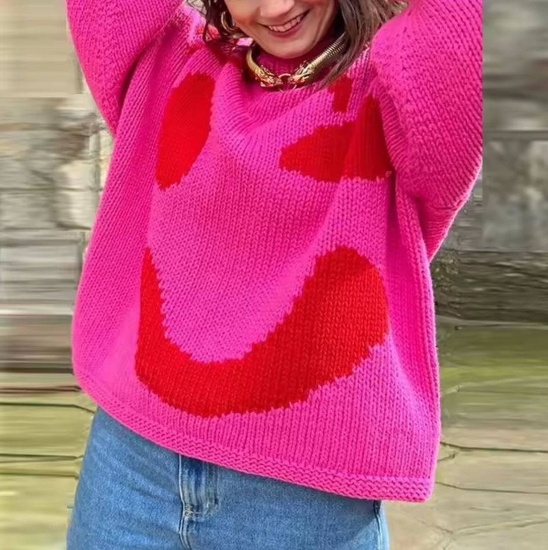 Levoire | Surdimensionné Boho Tricot Rosa