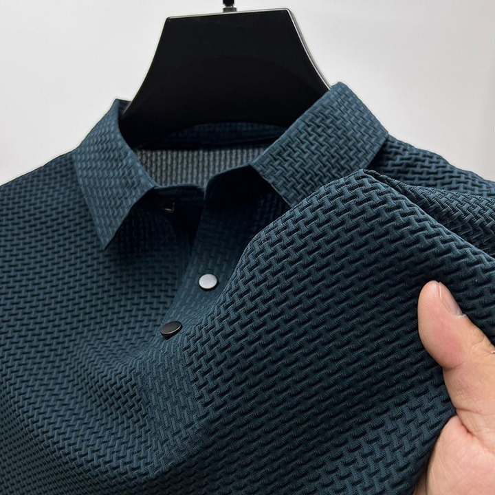 Levoire | Chemise polo confortable en soie Bleu