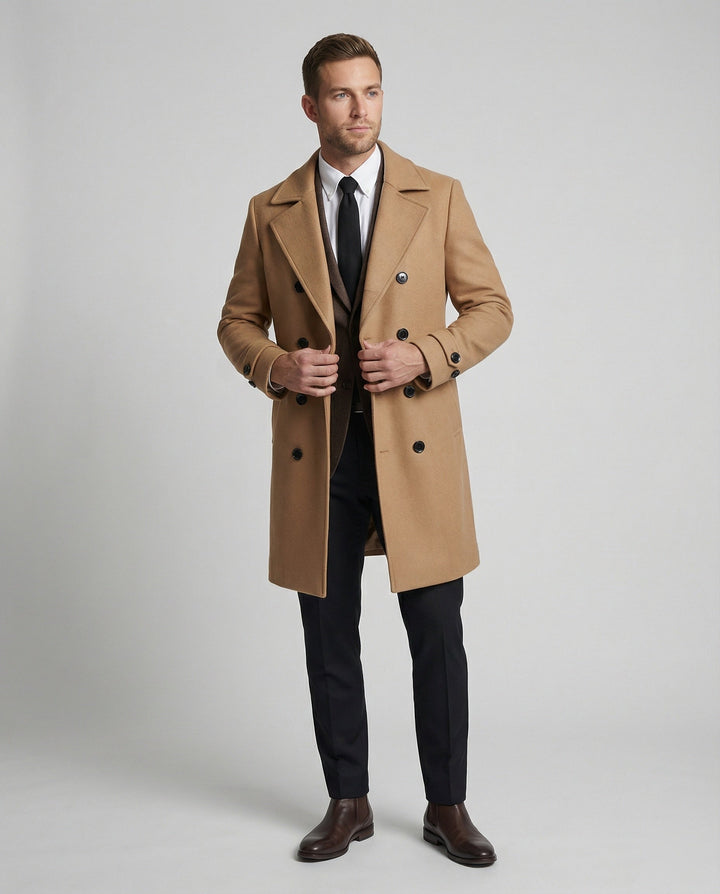 Manteau en laine classique chaud pour hommes