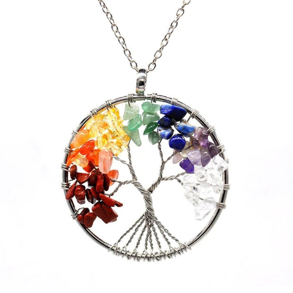 Levoire | Arbre de Vie Chakras composé de pierres semi précieuses colorées - Livraison offerte