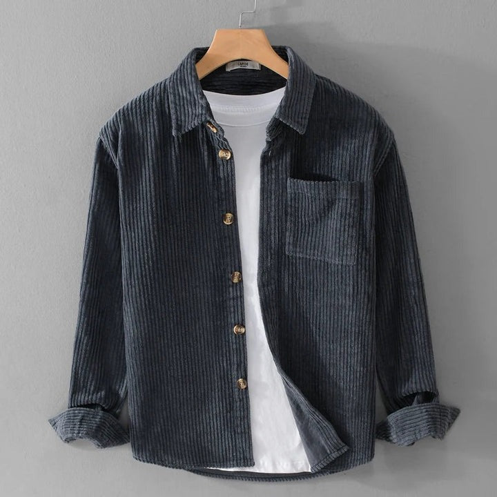 Levoire | T-Shirt Kammott En Velours Gris Bleu